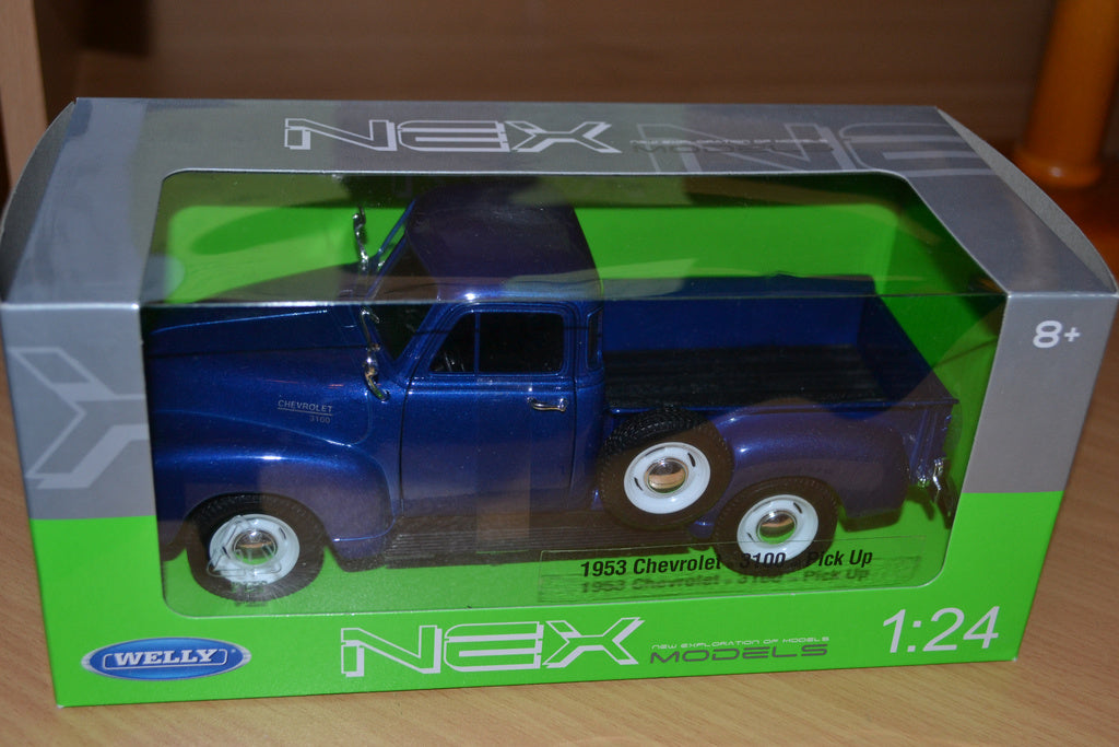 Chevrolet 3100 Pickup fr. 1953 Blå 1:24 Welly Nex Ny