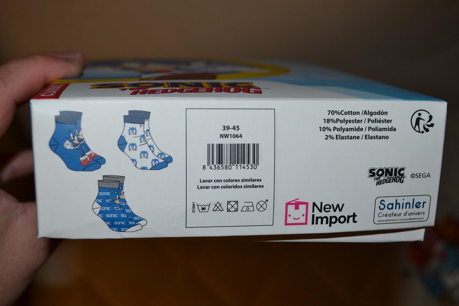 3st Par Sockor Strumpor Sonic The Hedgehog (Strl 39-45) Unisex Ny