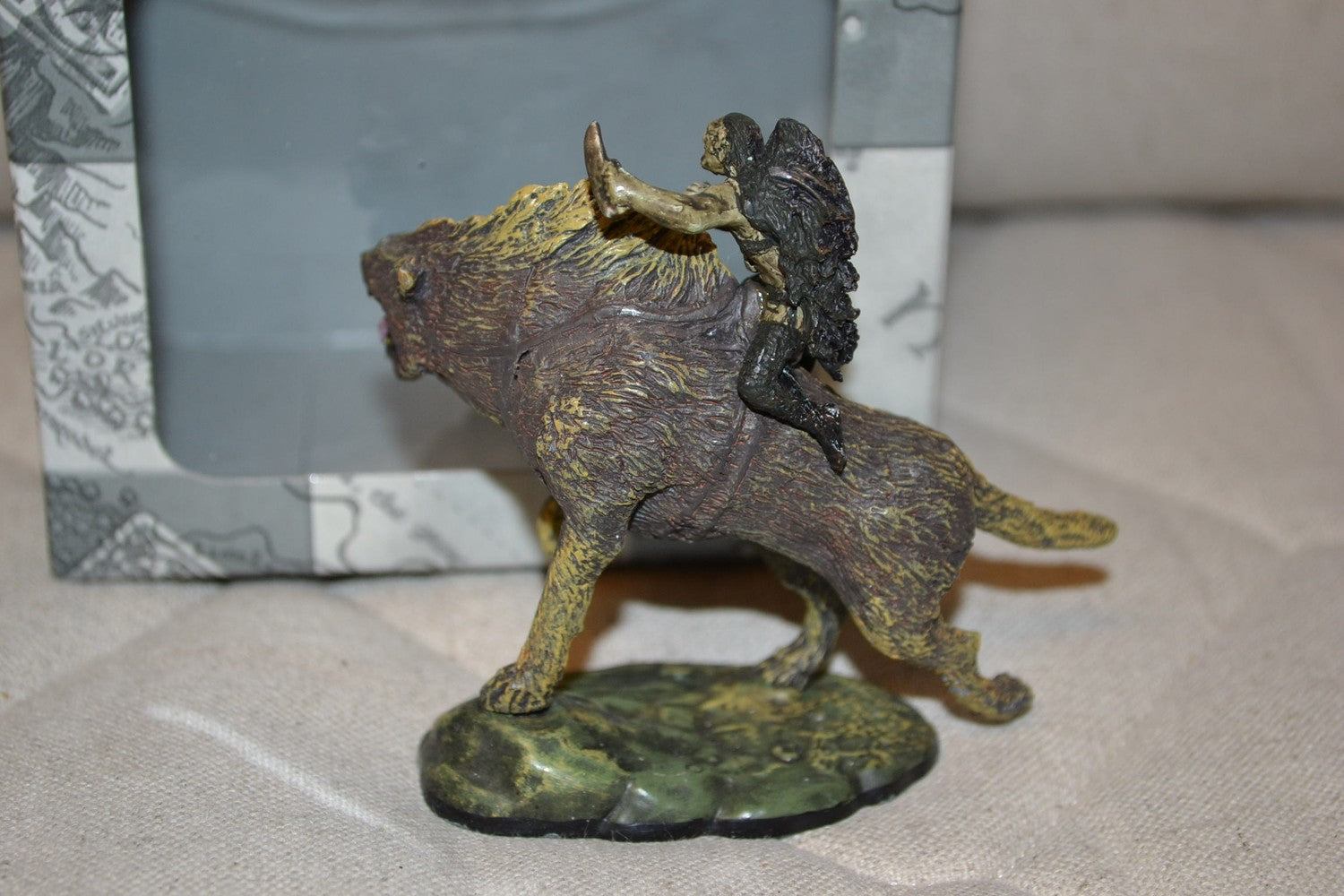 Sagan om Ringen Figur Orc Riding Warg Metall 9cm Detaljerad Eaglemoss Ny