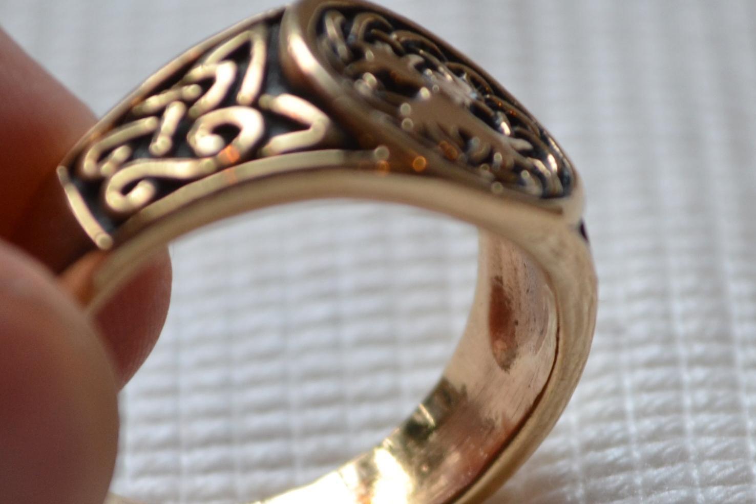 Celtiskt Mönster Viking Ring Brons (Strl 19) Ny