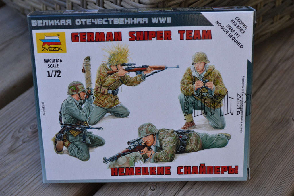 German Sniper Team 1:72 Zvezda 6217 (4st Figurer) WWII Tyskl