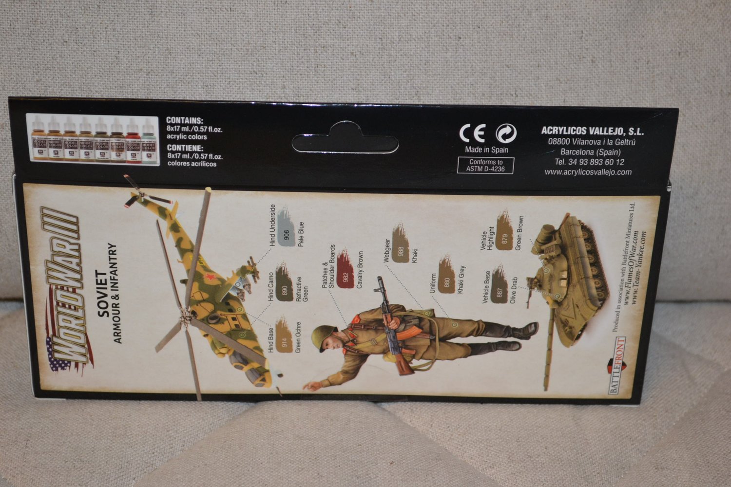 WW3 Sovjet Armor & Infantry 8st Färger Akryl Vallejo 17ml 70221 Ny