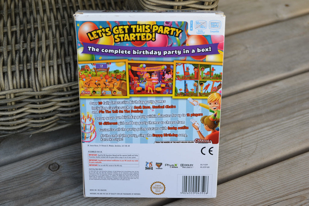 It's My Birthday Wii Nintendo Komplett m. Kort, Krona, Färgb