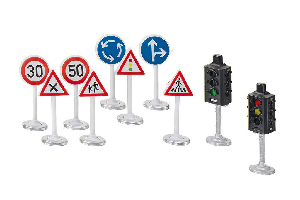 Trafikljus och Skyltar ca 1:50 Europeiska/Svenska Siku World