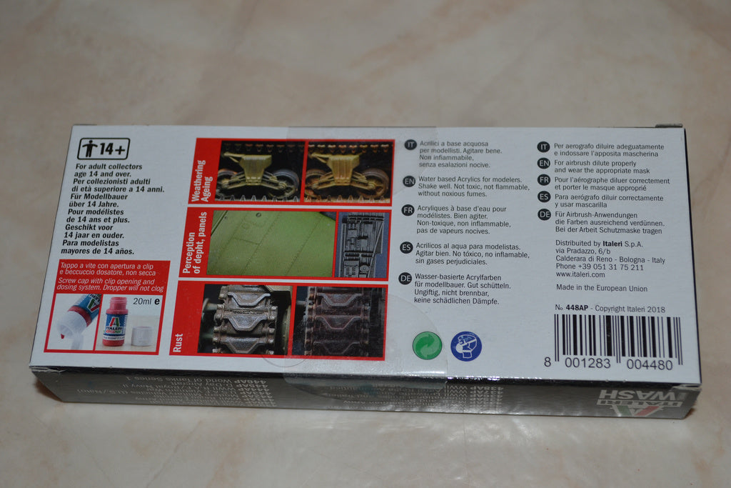 Acrylic Model Wash Set, Pansarvagnar, Figuer mm (6st 20 ml Flaskor) Italeri Ny