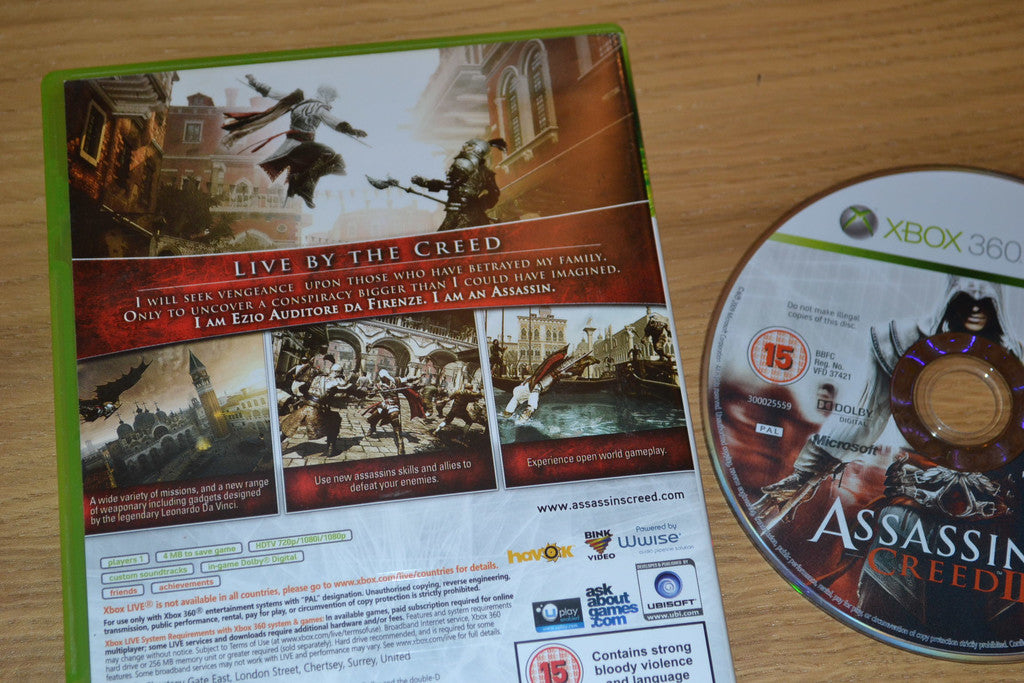 Assassin's Creed II 2 Xbox 360 "Assassins" (Utan Manual) Fint Skick