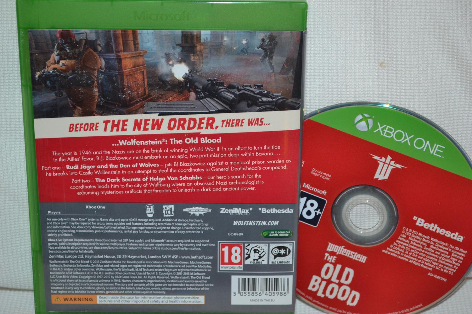 Wolfenstein: The Old Blood Xbox One Fint Skick