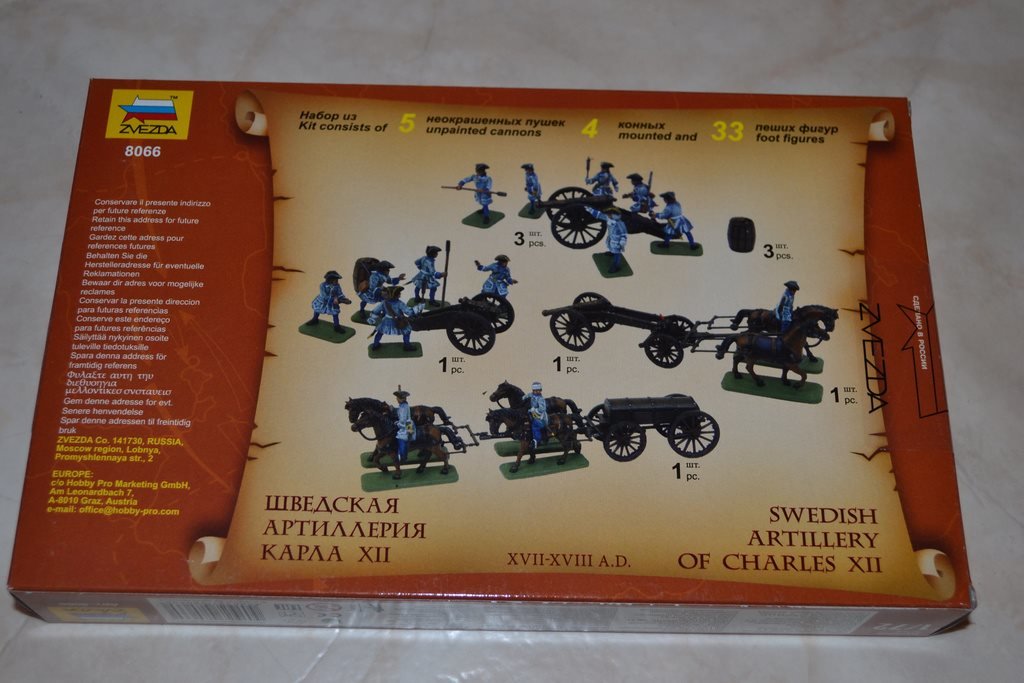 Svenskt Artilleri Dragoner Karl den 12:e XII (Karoliner) 1:72 Zvezda