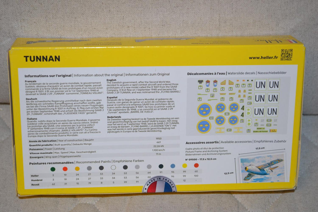 SAAB Tunnan J29 Svenskt Flygplan 1:72 Heller 80260 Ny