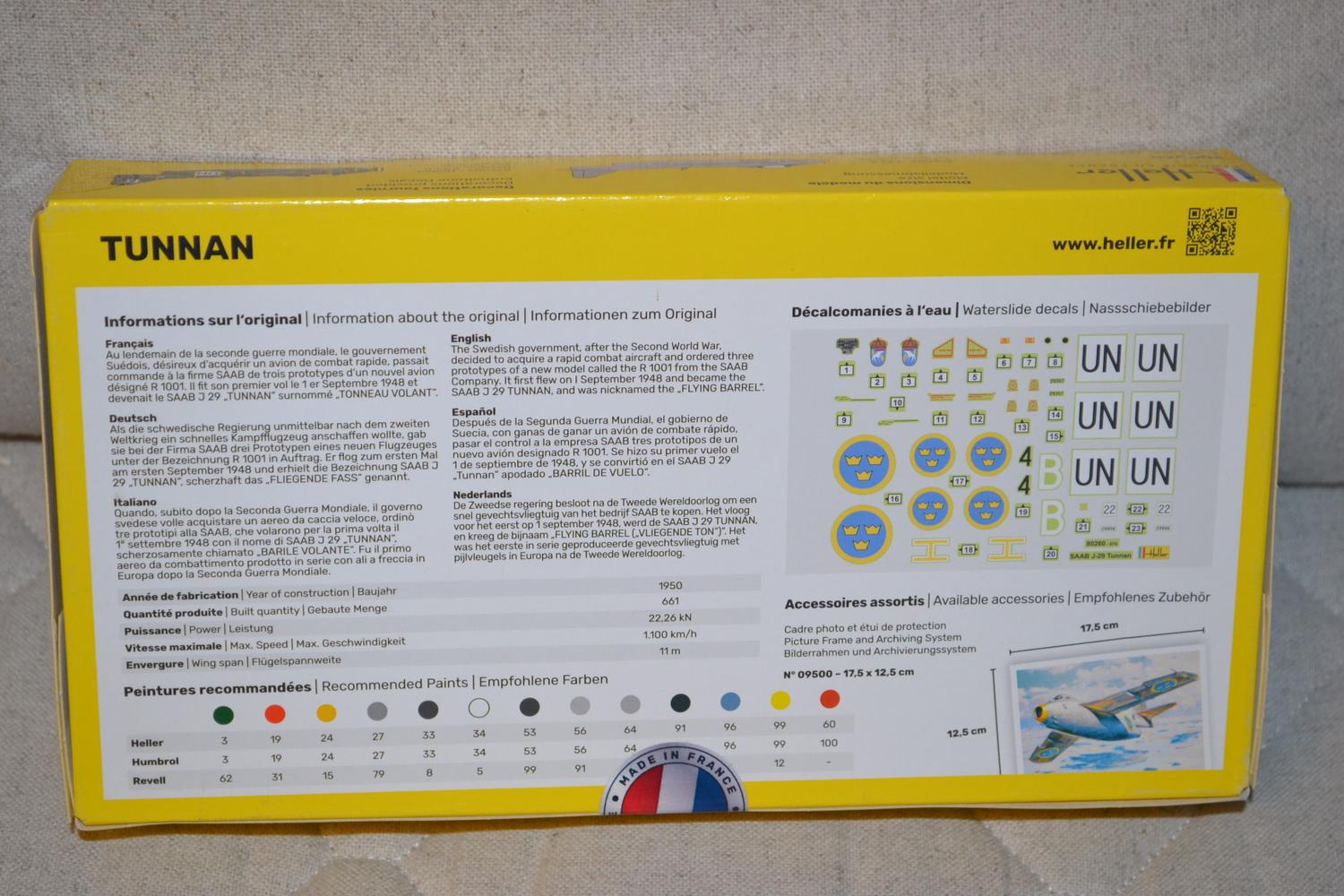 SAAB Tunnan J29 Svenskt Flygplan 1:72 Heller 80260 Ny