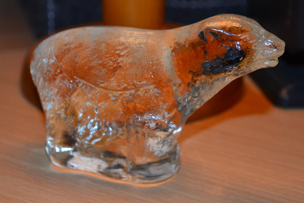 Björn Kristall Bohemia genomskinlig Pappersvikt Kristall Glas Ny