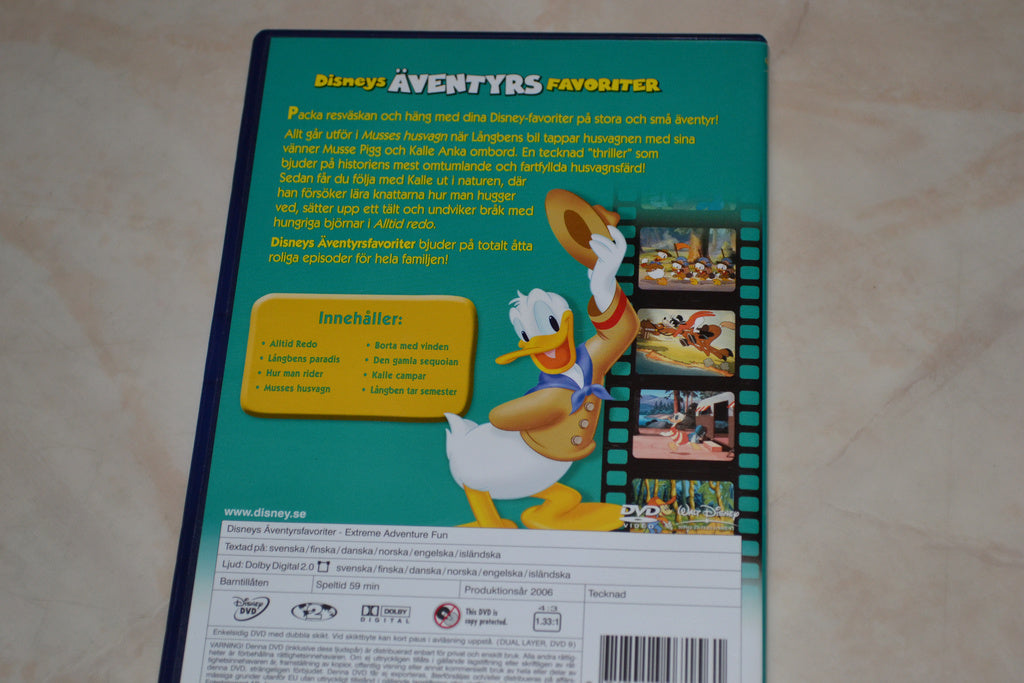 Disneys Äventyrs Favoriter DVD Kalle Anka mfl Svenska Disney Fint Skick
