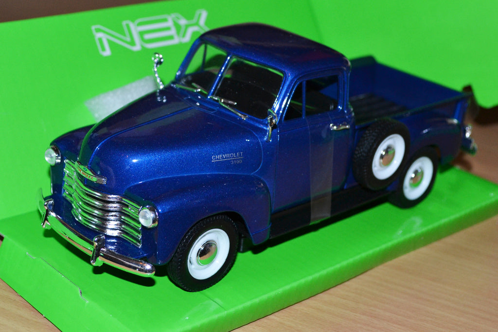 Chevrolet 3100 Pickup fr. 1953 Blå 1:24 Welly Nex Ny