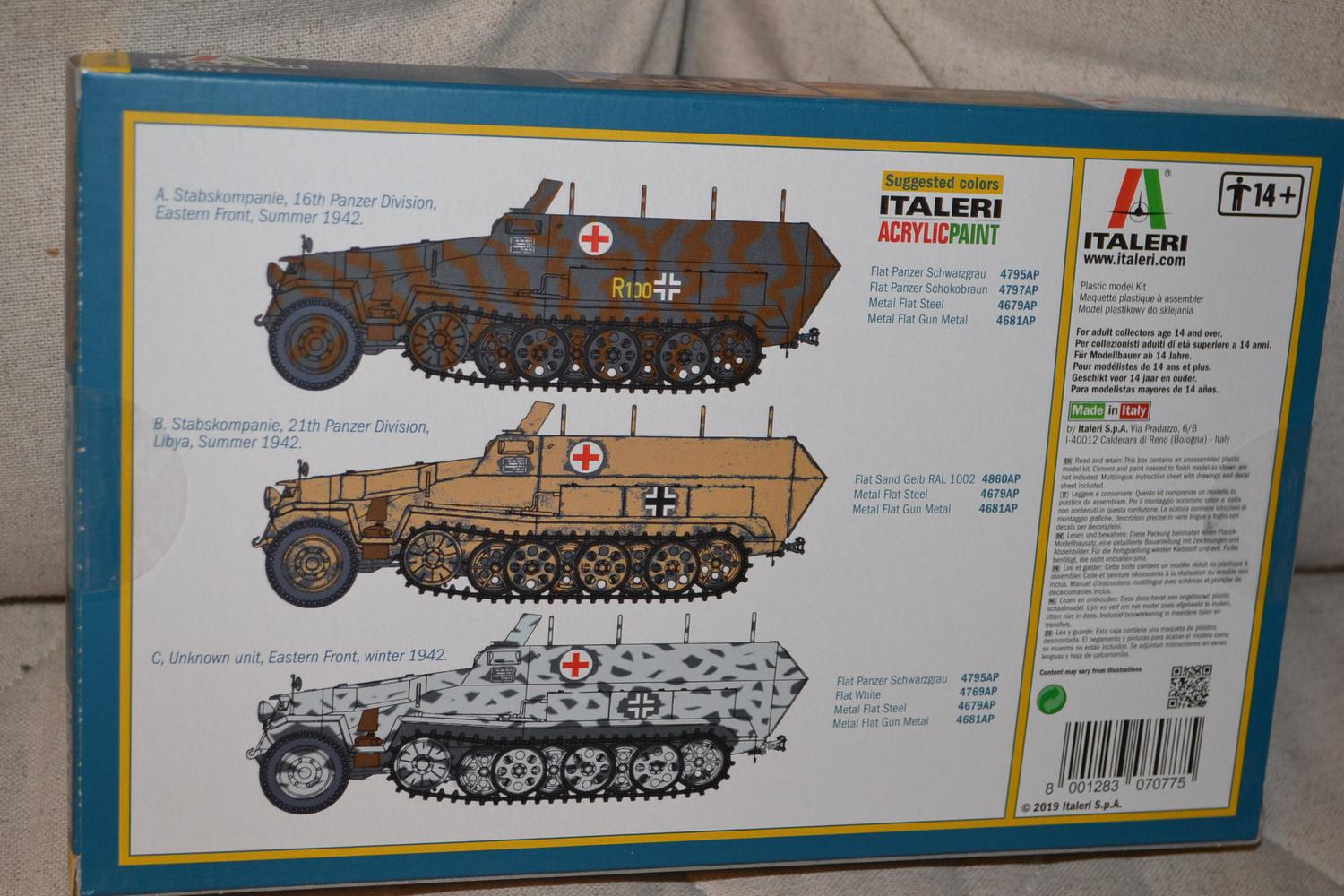 SD.Kfz 251/8 Ambulance 1:72 Italeri Plastbyggsats Fordon WW2 Tysk Ny