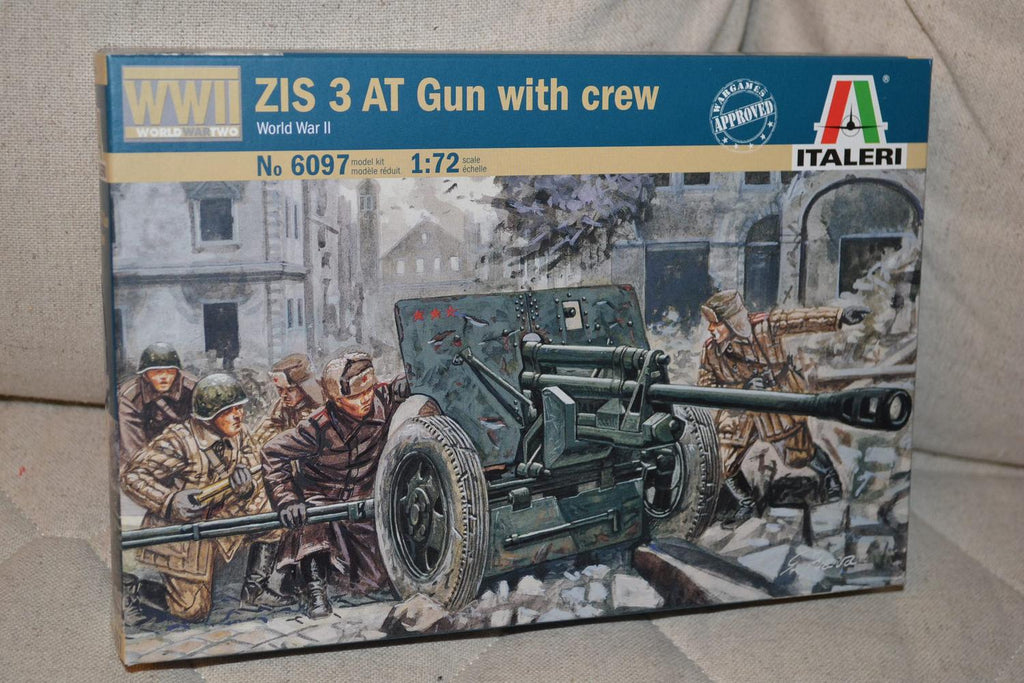 Russian ZIS3 Gun w Servants 1:72 Italeri Plastbyggsats Figurer Artilleri Ny