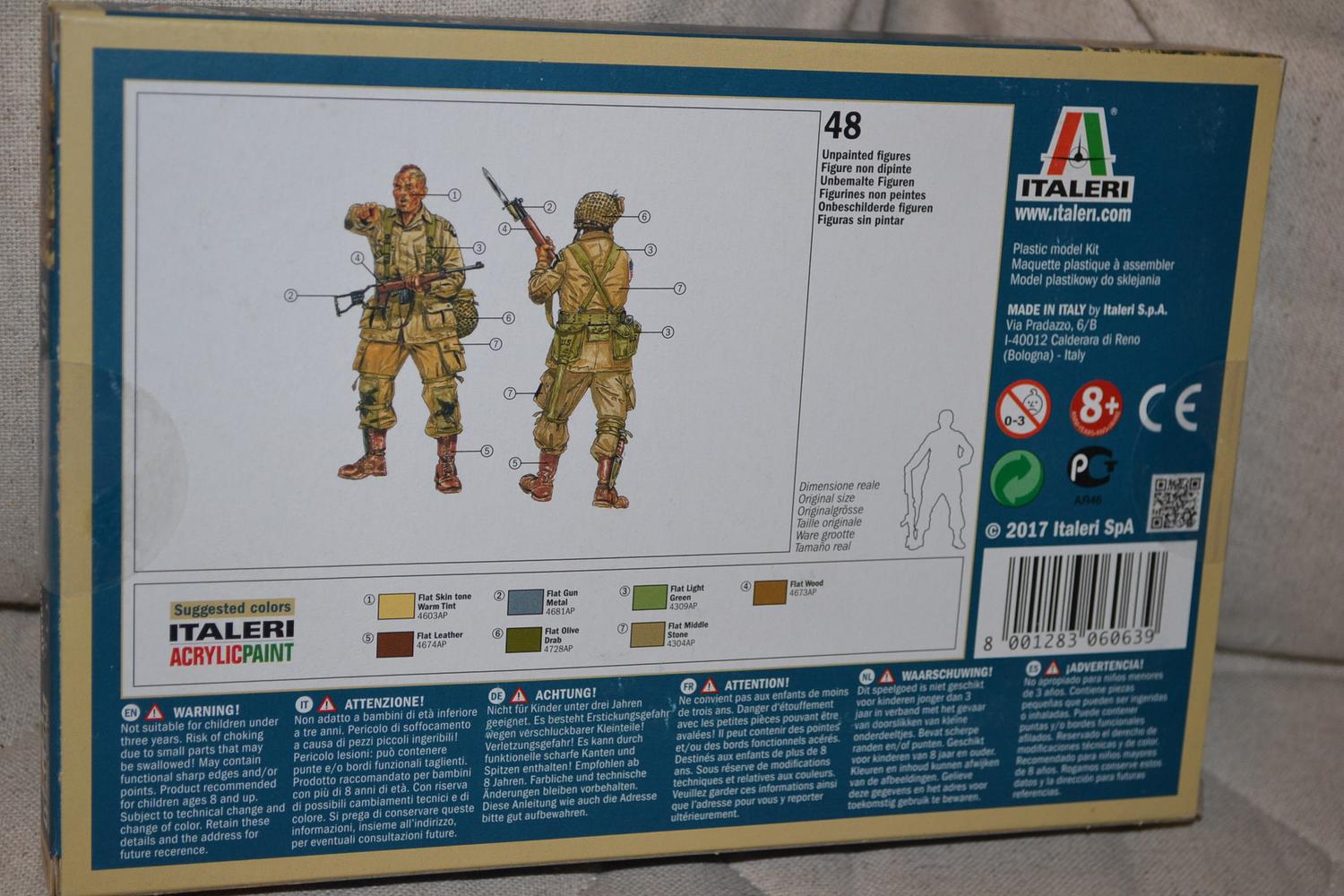 US Paratroopers 1:72 Italeri Plastbyggsats Figurer USA WW2 Ny