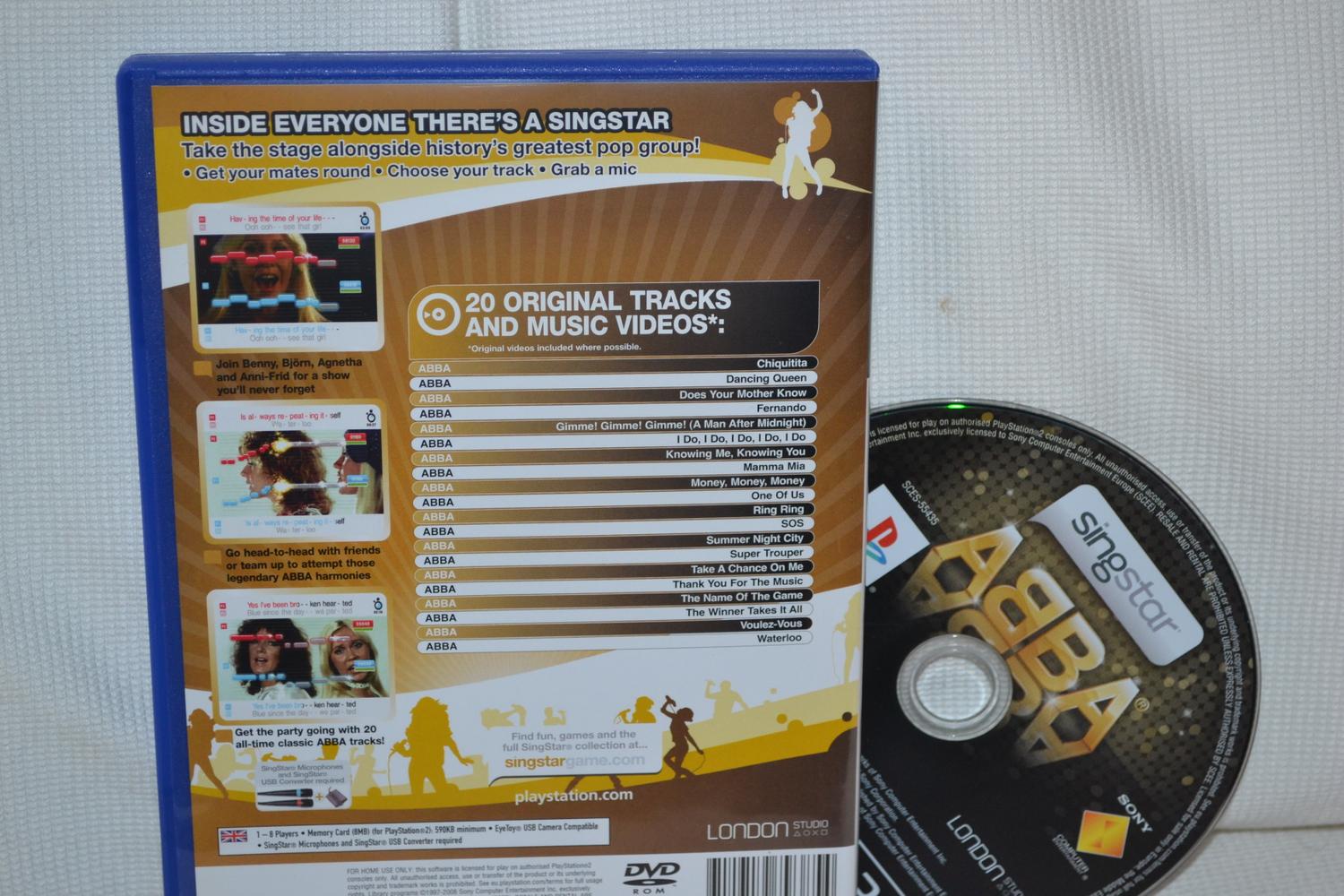 SingStar ABBA PS2 Playstation 2 (Utan Manual) Fint Skick