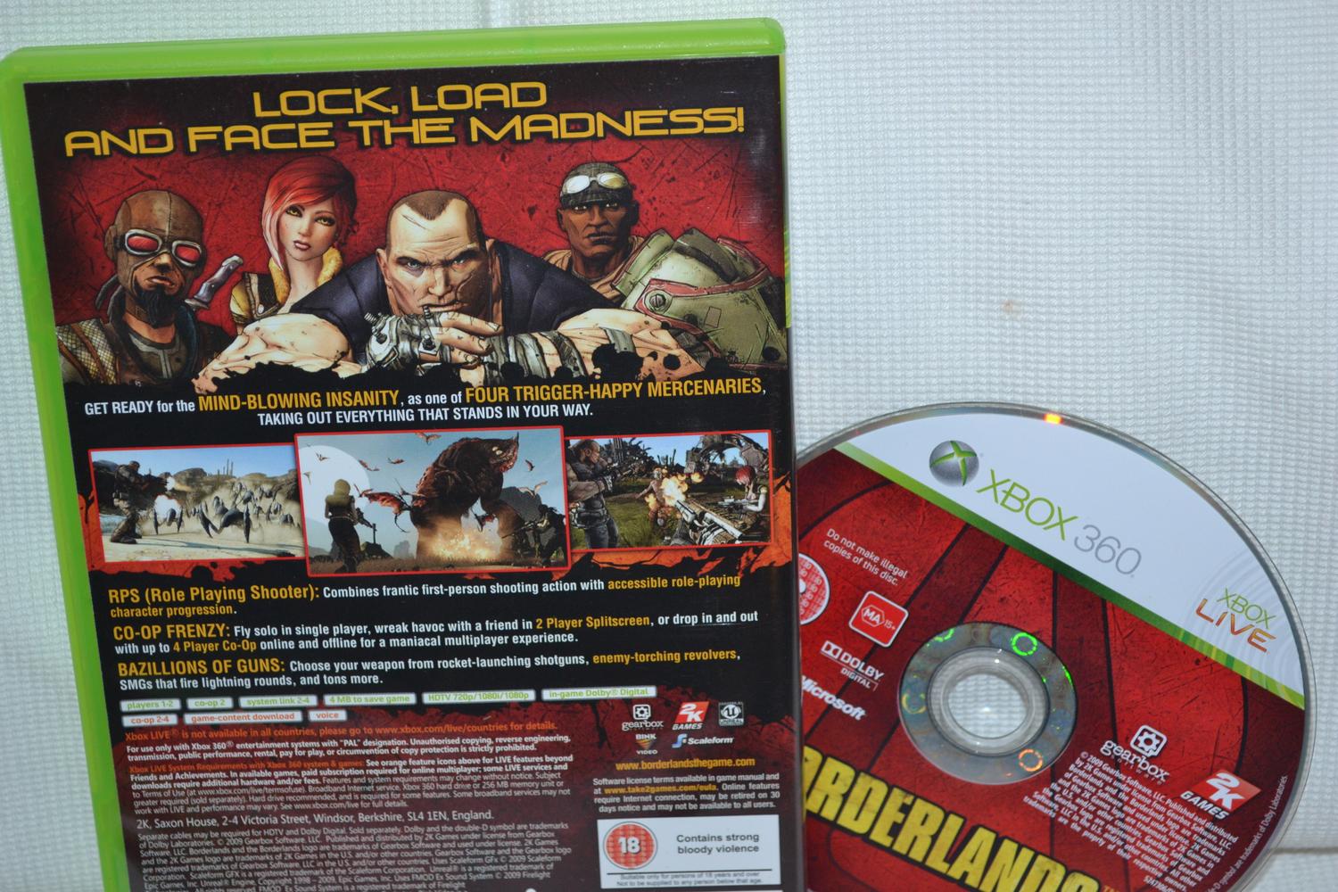 Borderlands Xbox 360 Utan Manual Fint Skick