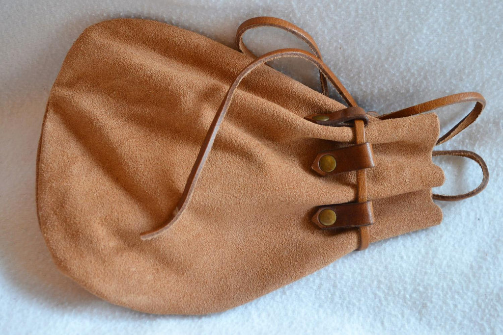 Mellan Medeltida Ficka Pung m. Kors Läder Band 21*16cm Rollspel Mynt Ny