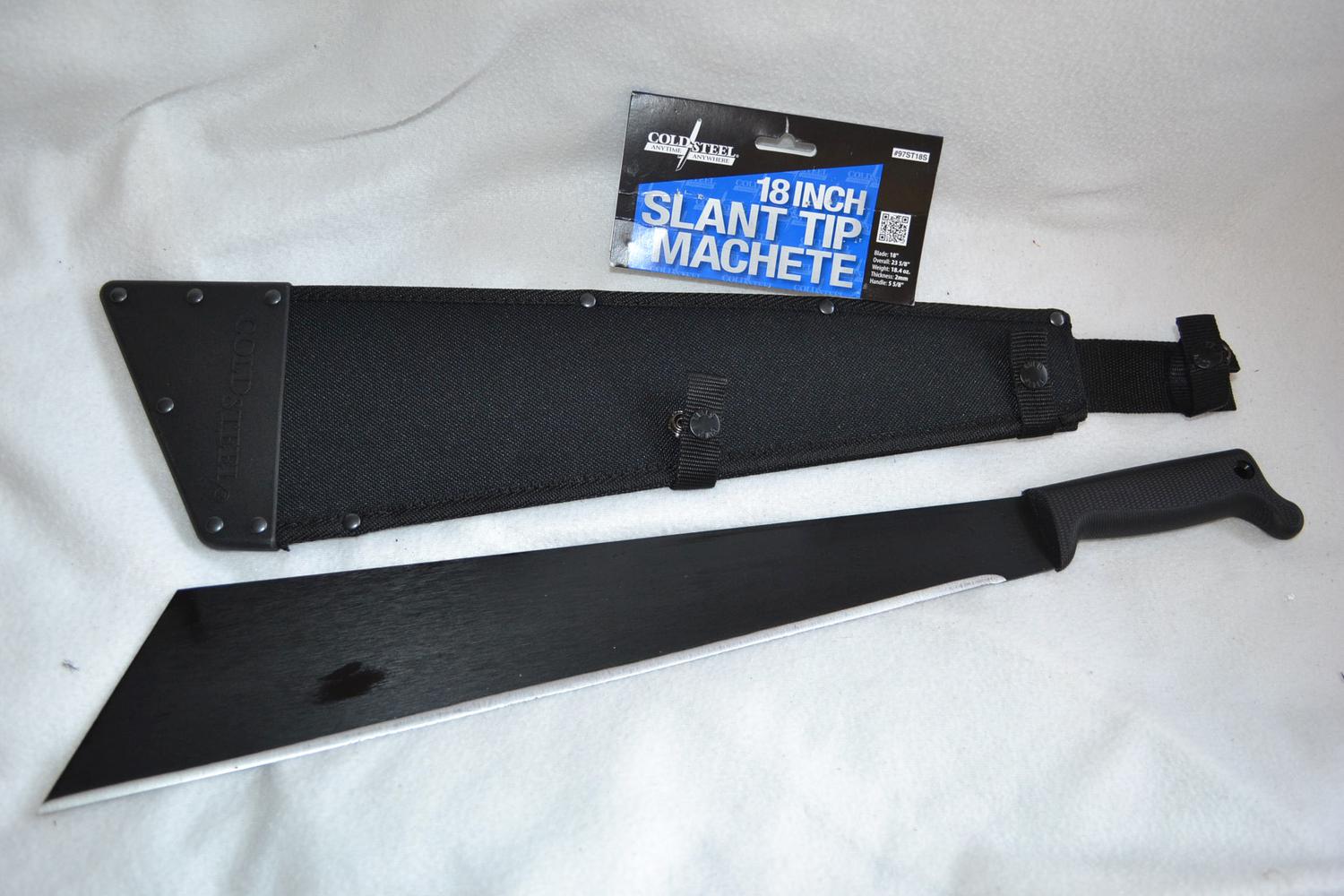 Slant Tip Vinklad Machete 46cm 18" Blade m. Fodral Cold Steel Ny