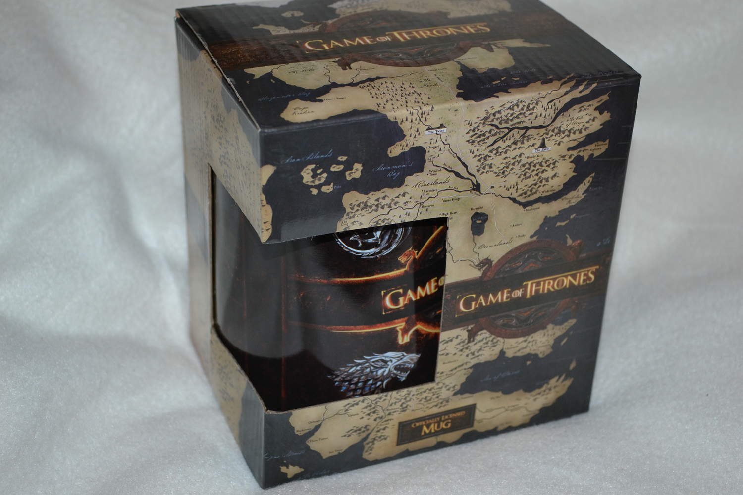 Logo m. Huse (Targaryen, Stark mfl) Game of Thrones Mugg Keramik Kopp 14cm Ny