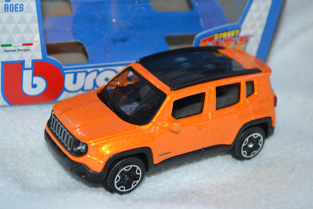 Jeep Renegade Orange 1:43 Burago (Street Fire) 10cm Ny