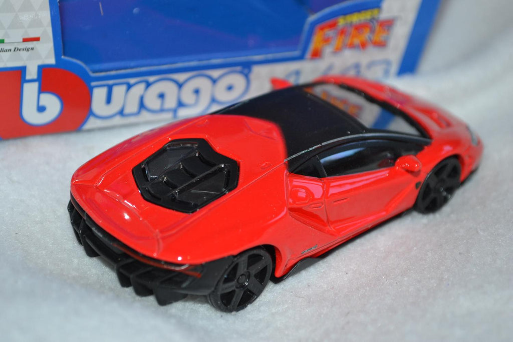 Lamborghini Centenario Röd 1:43 Burago (Street Fire) 10cm Ny