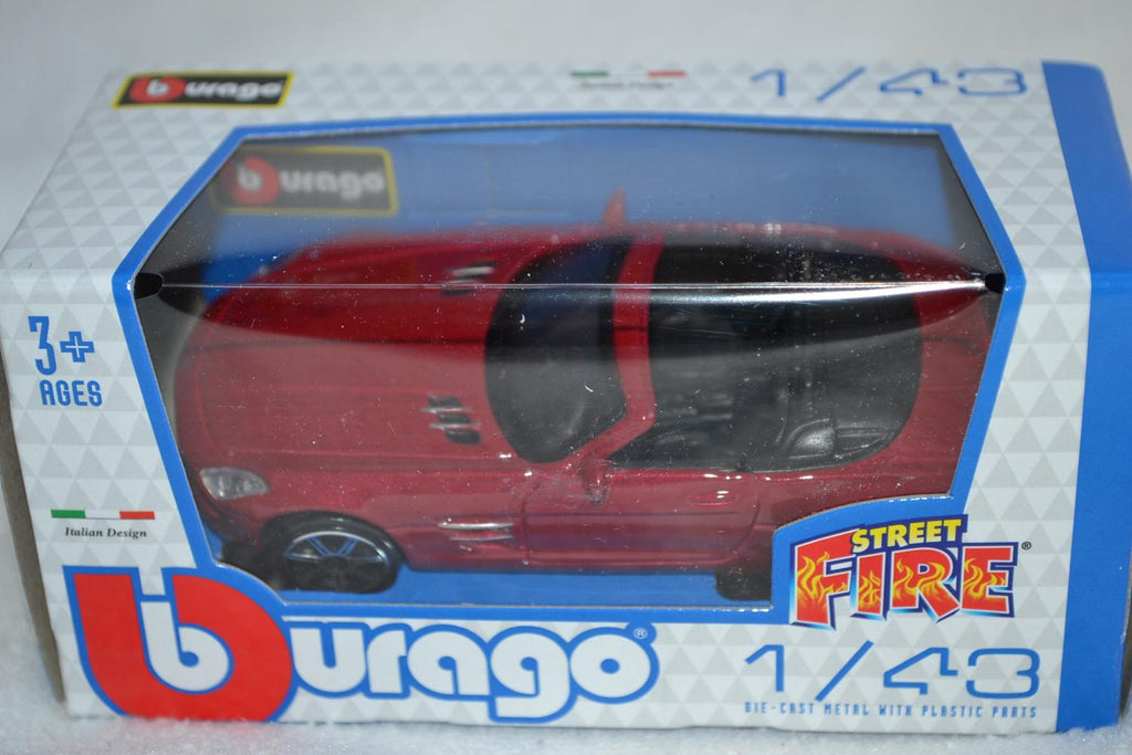 Mercedes Benz SLS AMG Roadster Röd 1:43 Burago (Street Fire) 10cm Ny