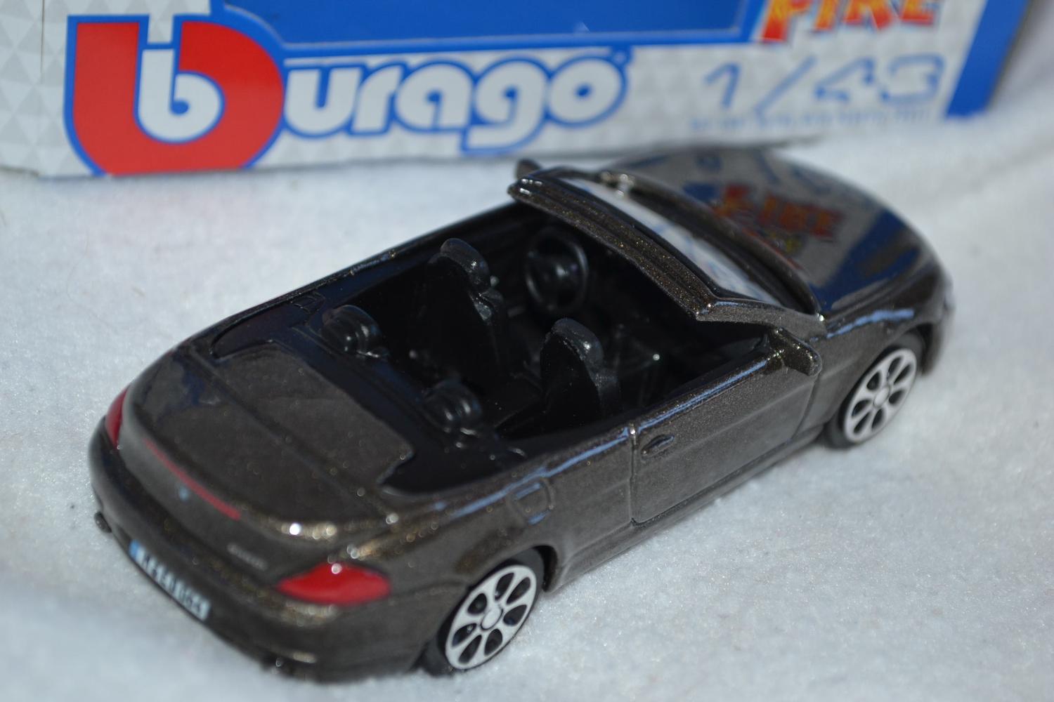 BMW 645 CI Cabriolet 2008 Grå 1:43 Burago (Street Fire) 10cm Ny