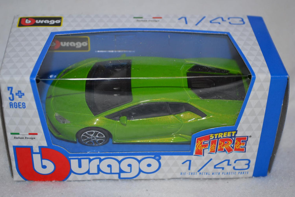 Lamborghini Huracan LP 2014 Grön 1:43 Burago (Street Fire) 10cm Ny