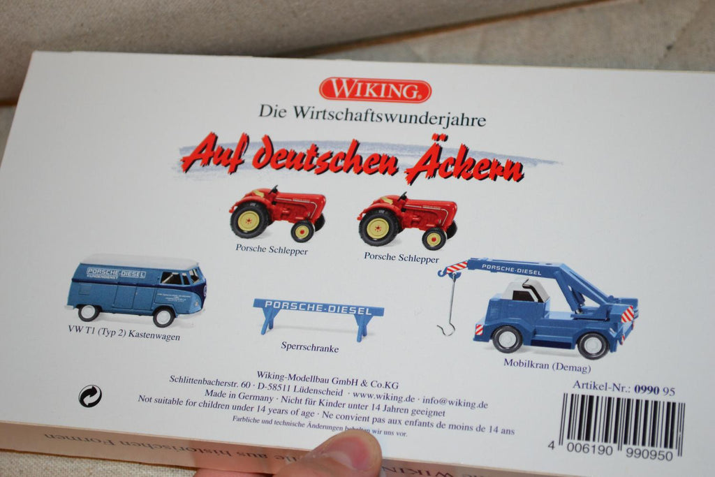 Porsche Schlepper Set 5st Fordon Kran Traktor VW 1:87 H0 Wiking 099095 Ny