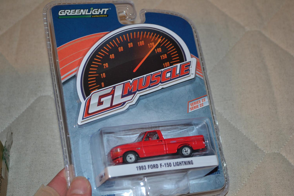 1993 Ford F-150 Lightning Röd Pickup 1:64 Greenlight (Muscle Series 22) 7-8cm Ny