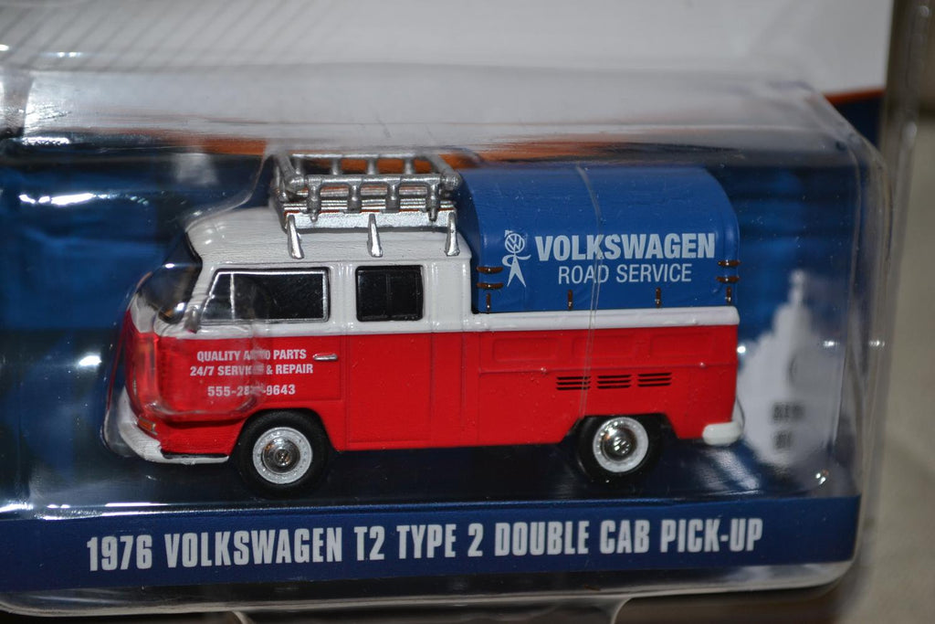 1976 Volkswagen Double Cab Road Service 1:64 Greenlight (Club Vee-Dub 10) 7cm Ny