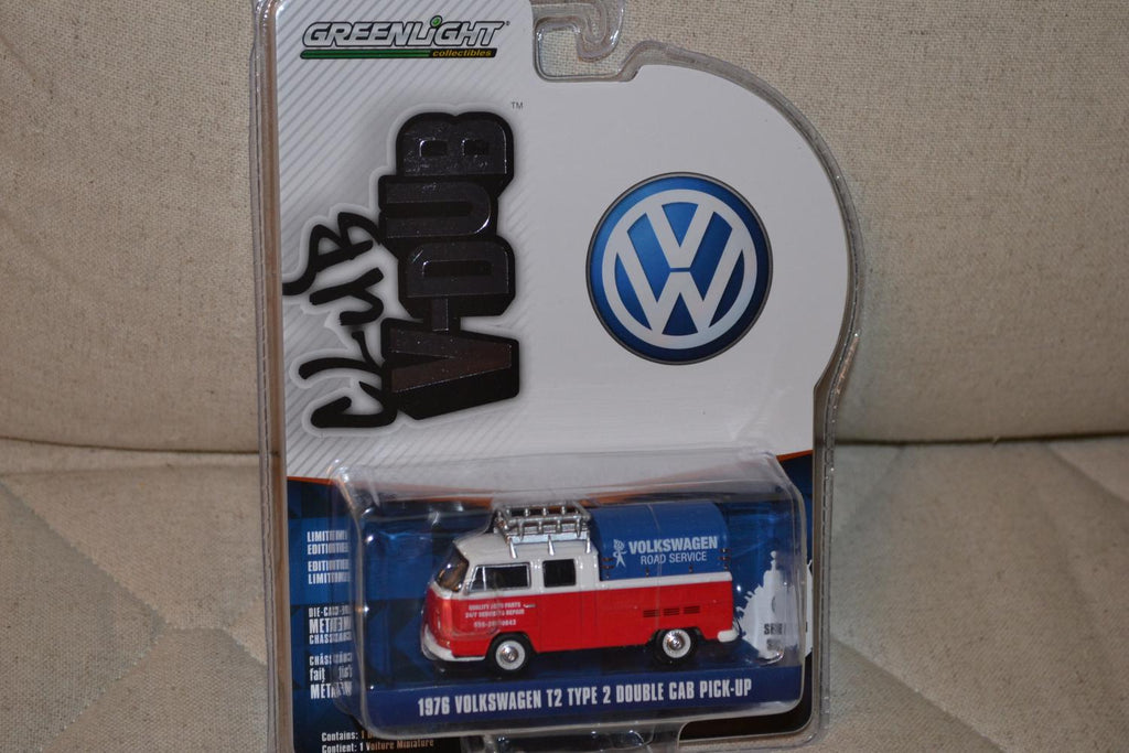 1976 Volkswagen Double Cab Road Service 1:64 Greenlight (Club Vee-Dub 10) 7cm Ny