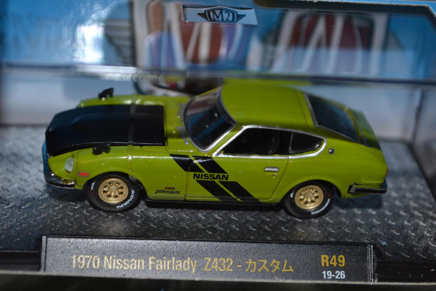 1970 Nissan Fairlady Z432 Grön 1:64 M2 (Auto-Meets 49) 8cm Ny