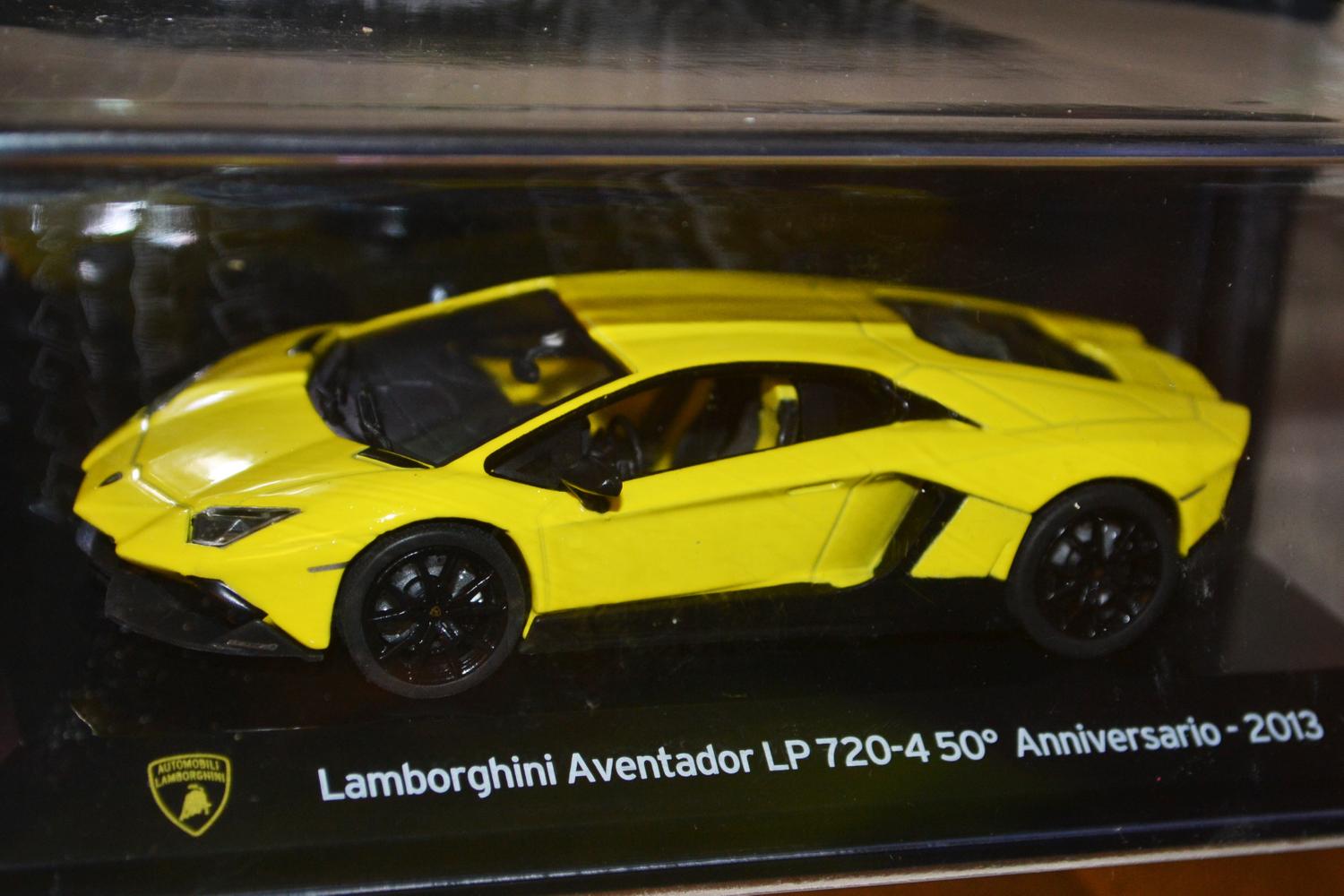 Lamborghini Aventador LP720 Gul 1:43 DeAgostini 11cm Ny