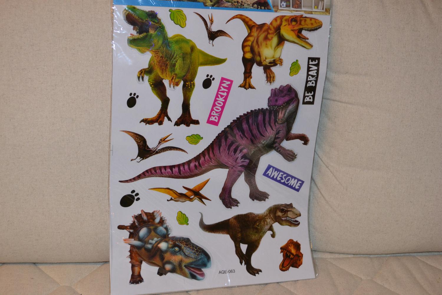 Dinosaurier Nr 3 Stora Klistermärken 2-28cm (3D Effekt) Ny