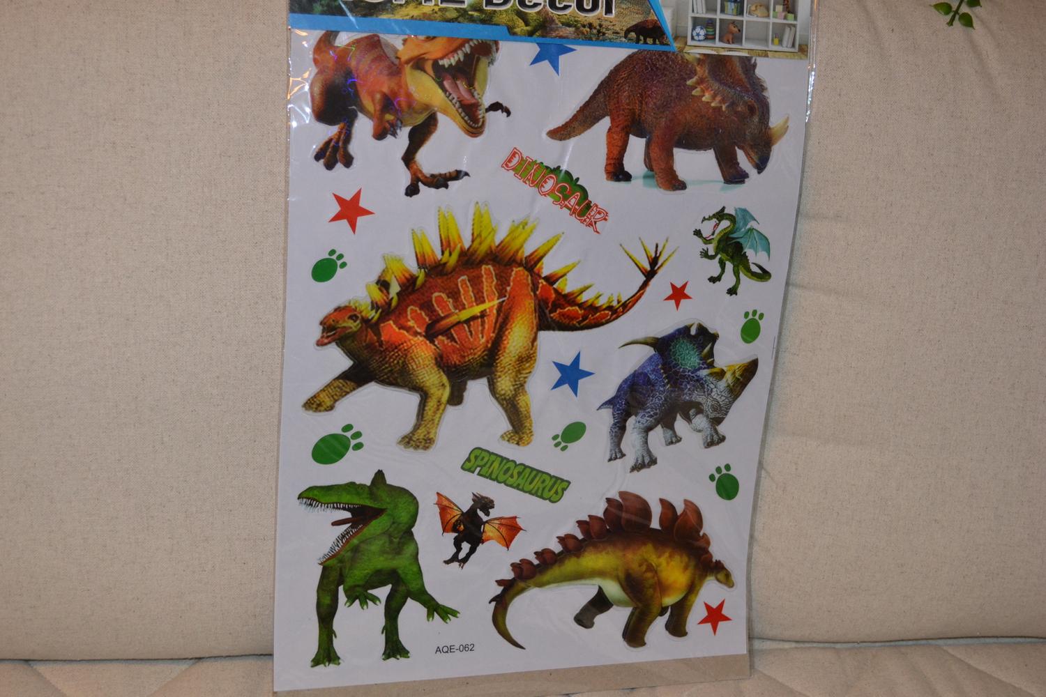 Stegosaurus Dinosaurier Nr 1 Stora Klistermärken 2-28cm (3D Effekt) Ny