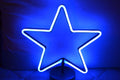 Stjärna Blå LED Skylt Batteridriven 31*28cm Ny