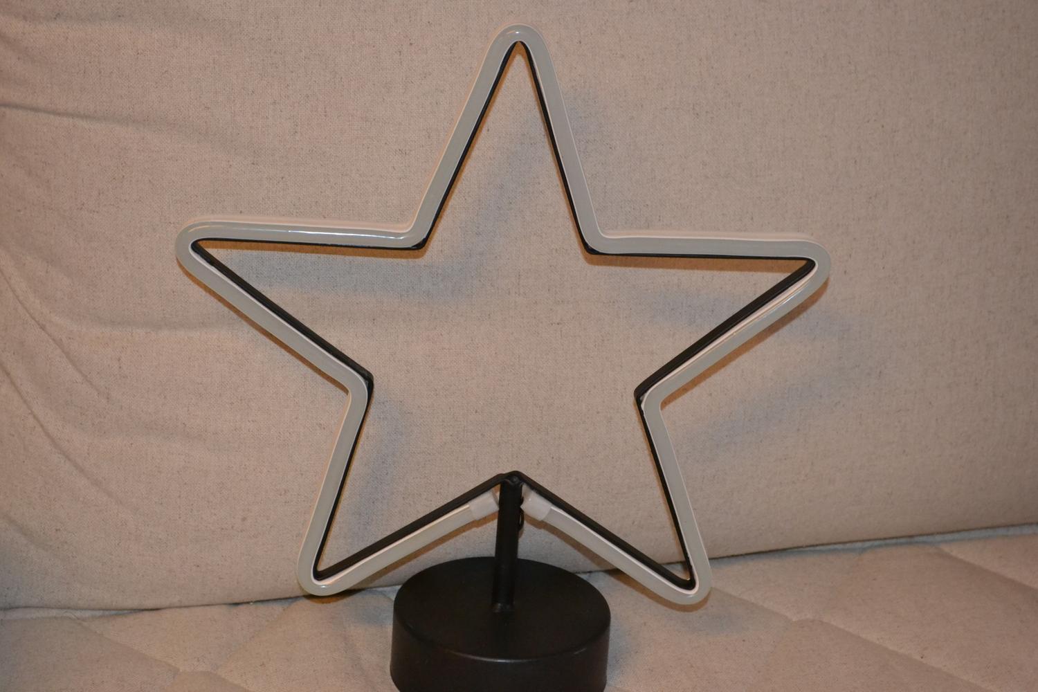 Stjärna Blå LED Skylt Batteridriven 31*28cm Ny