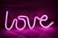 Love Kärlek Rosa LED Skylt Batteridriven 30cm Ny