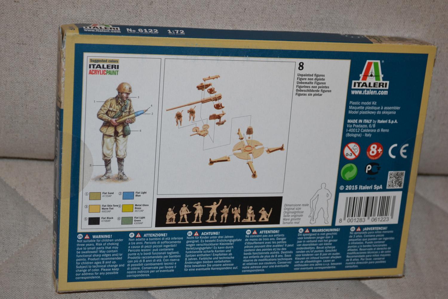 Italian 90/53 Gun w. Servants Infanteri 1:72 Italeri 6122 Ny