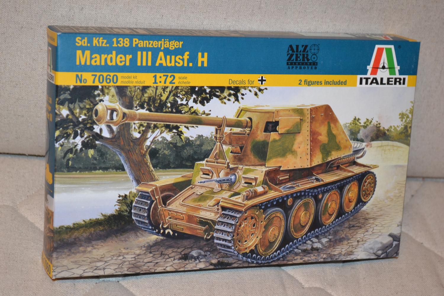 Sd.Kfz 139 Panzerjäger Marder III 1:72 Italeri 7060 Pansarvagn Ny