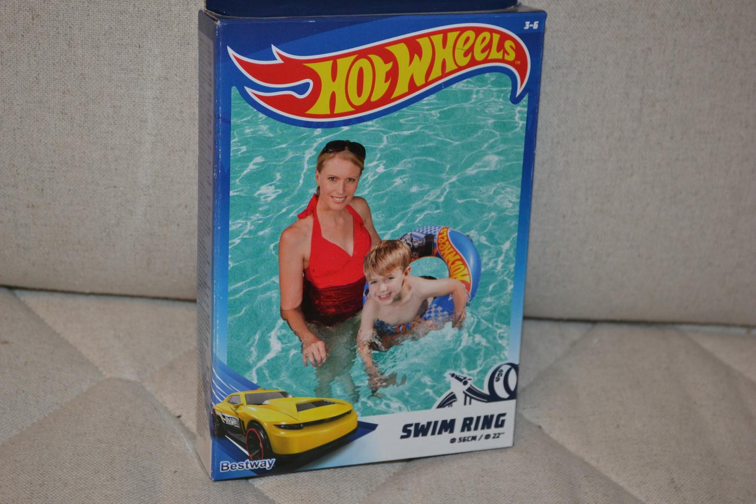 Hot Wheels Badring 56cm Mellan (Bestway) Blå m. Logo Bil Ny