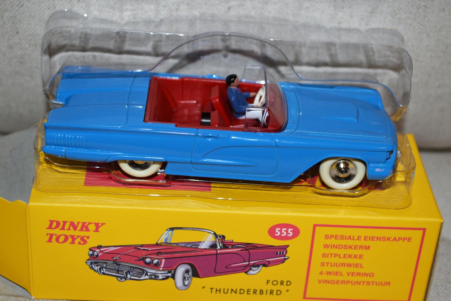 Ford Thunderbirg Cabriolet Blå 1:43 Dinky DeAgostini 12cm Ny