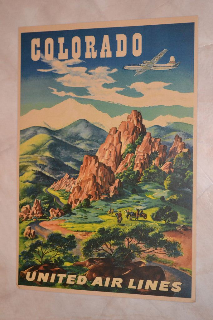 Colorado United Air Lines USA Reklam Resa Natur Poster Affisch 30*42cm Ny