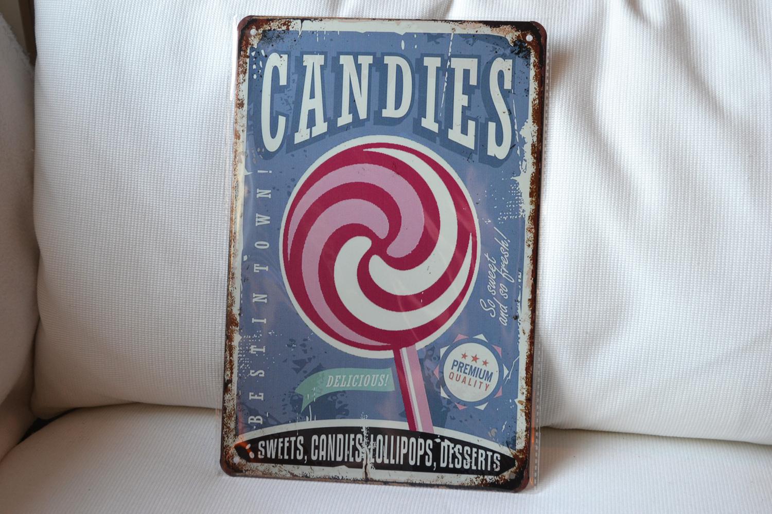 Klubba Candies Lollipop Premium Quality Godis Plåtskylt 30*20cm Skylt Ny