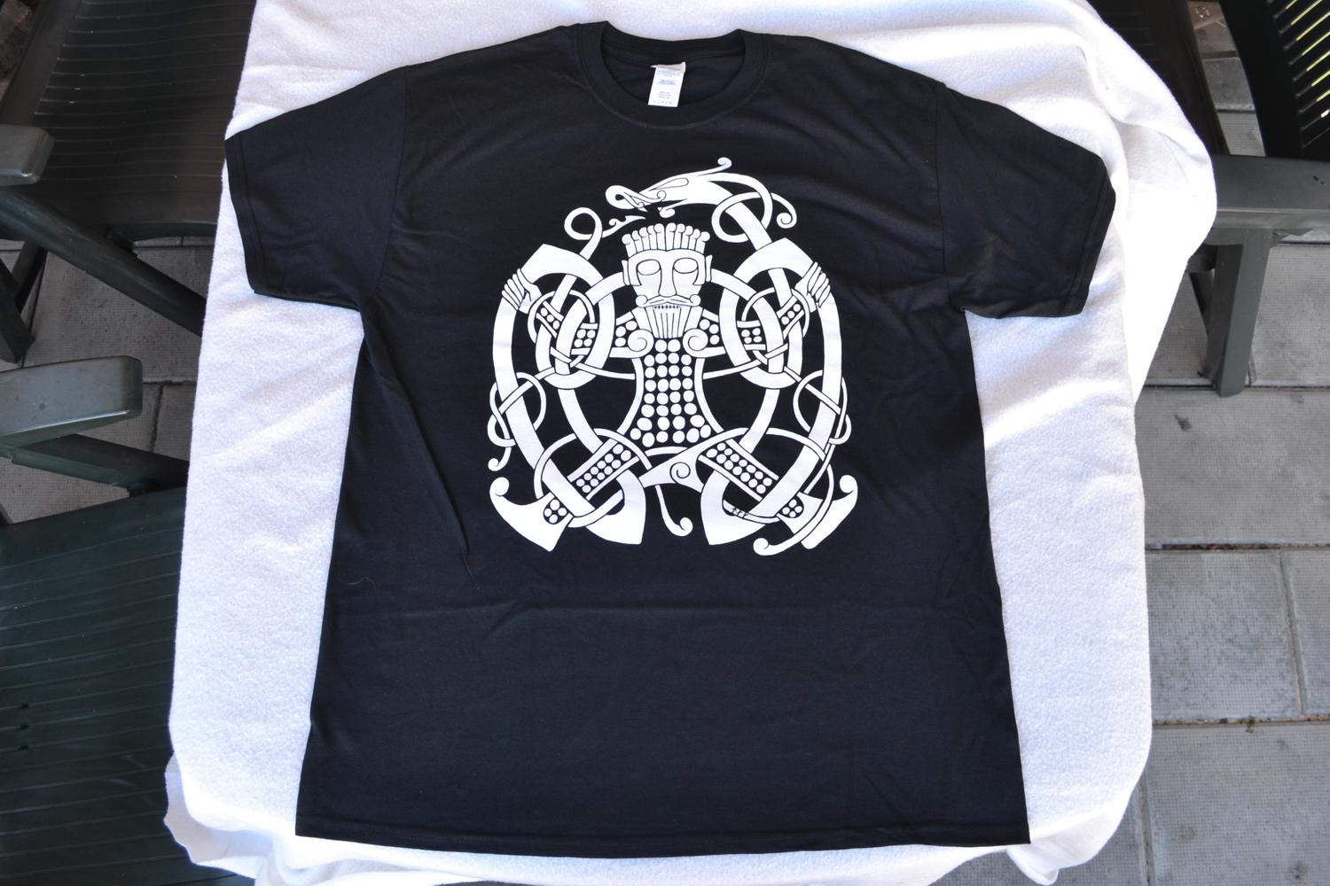 Loki Fasthållen Ormar Runor Viking Svart T-Shirt Tröja (Strl M) Ny