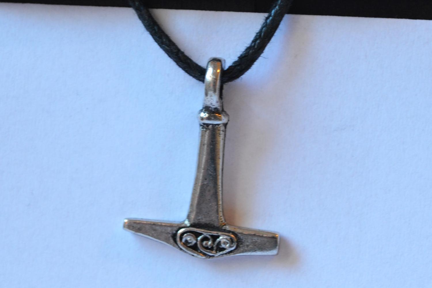 Hammare "Smiths Hammer" Halsband Viking (Tenn handgjord) 3*2cm Ny