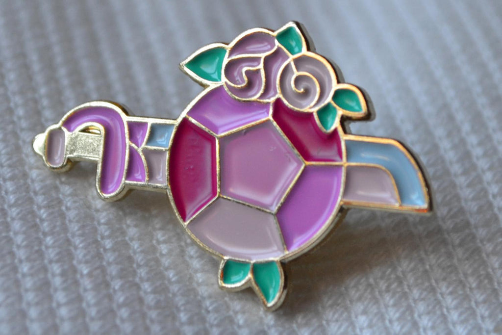 Diamant Svärd Rosa m. Emalj Brosch Pin 3,5cm Ny